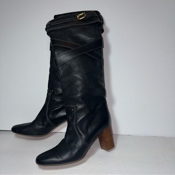 Chloe Black Leather Knee-High Boots size 38 / 8 - Picture 6 of 13